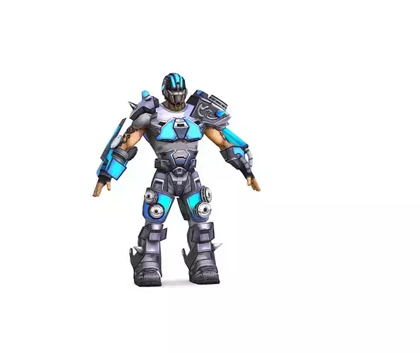 Low Poly Man Cartoon Armoder Character Low-poly 3D model