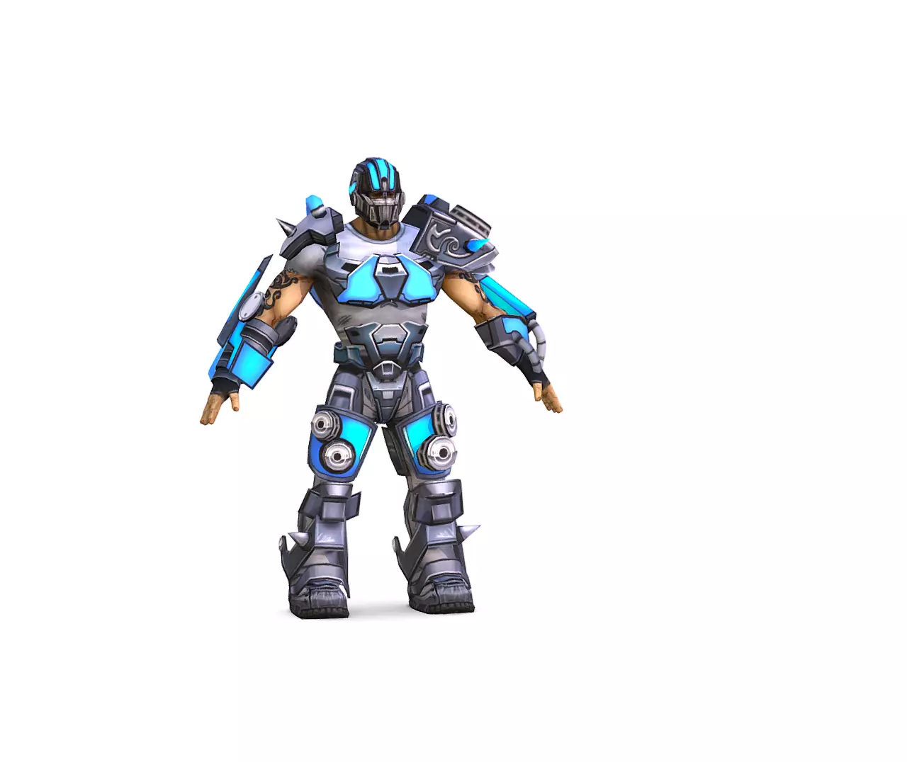 Low Poly Man Cartoon Armoder Character Low-poly 3D model_0