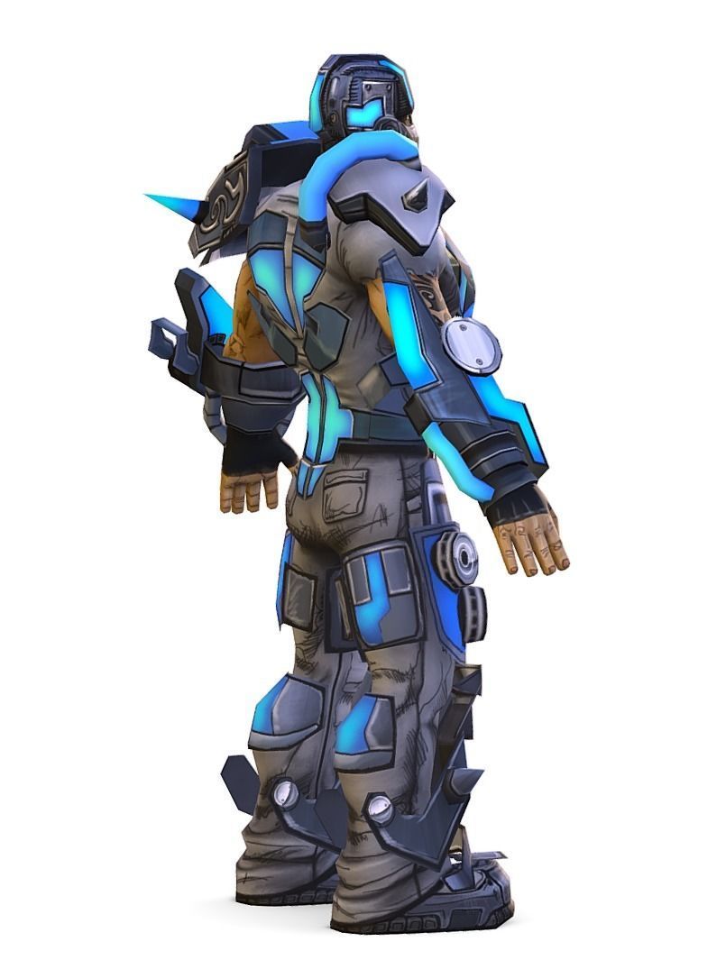 Low Poly Man Cartoon Armoder Character Low-poly 3D model_9