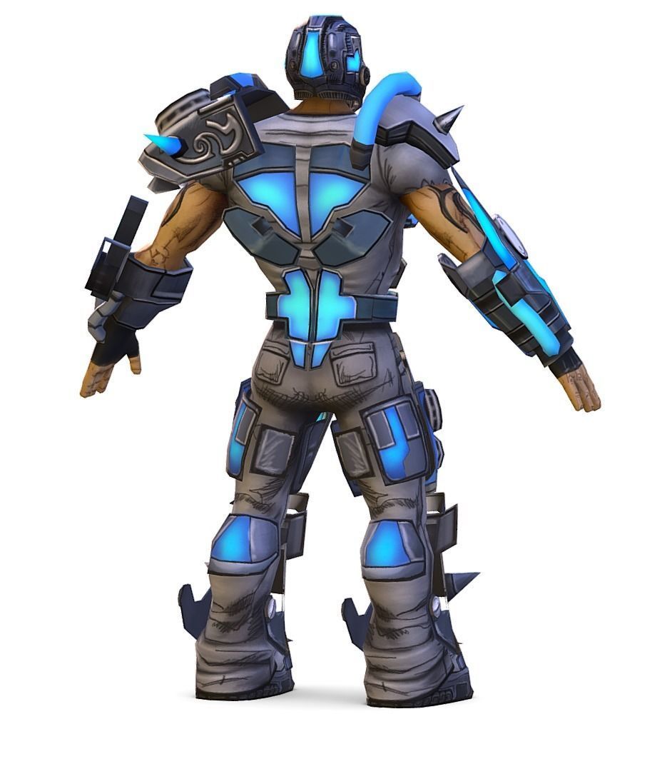 Low Poly Man Cartoon Armoder Character Low-poly 3D model_2