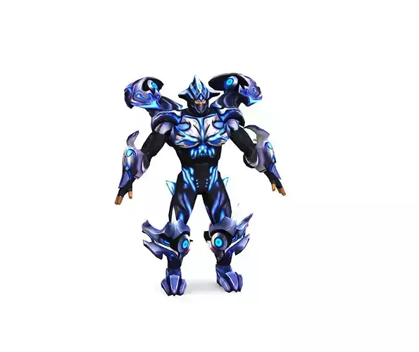 Low Poly Man Cartoon Heavy Armor Characte Low-poly 3D model