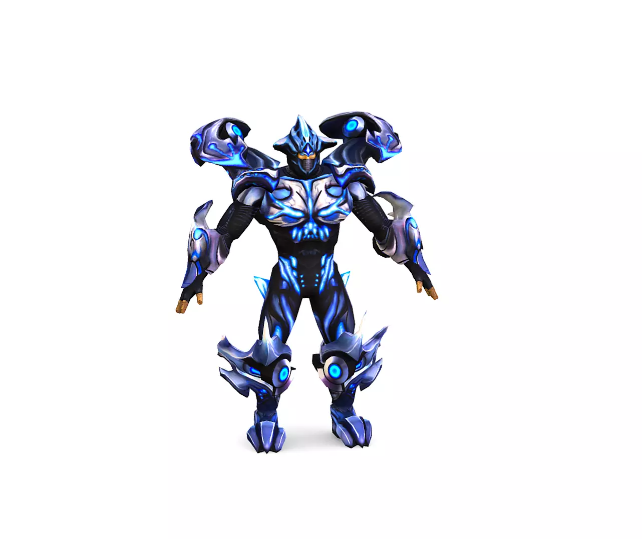 Low Poly Man Cartoon Heavy Armor Characte Low-poly 3D model_0