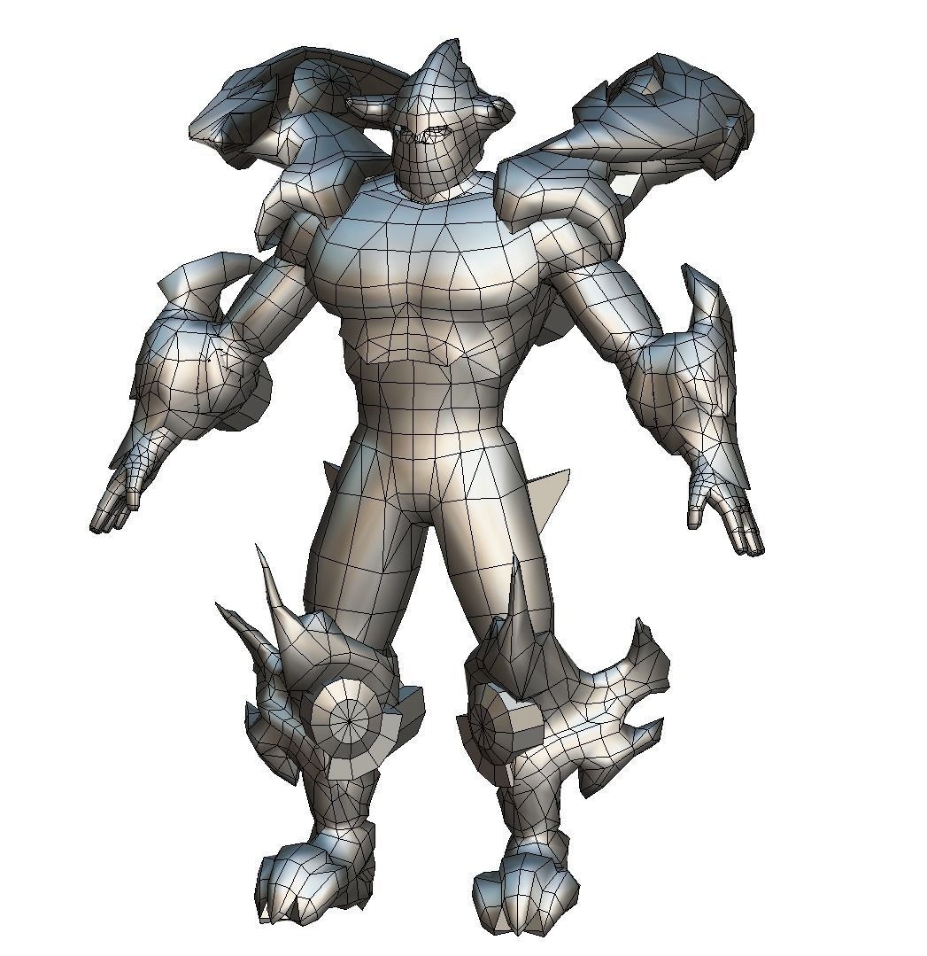 Low Poly Man Cartoon Heavy Armor Characte Low-poly 3D model_2