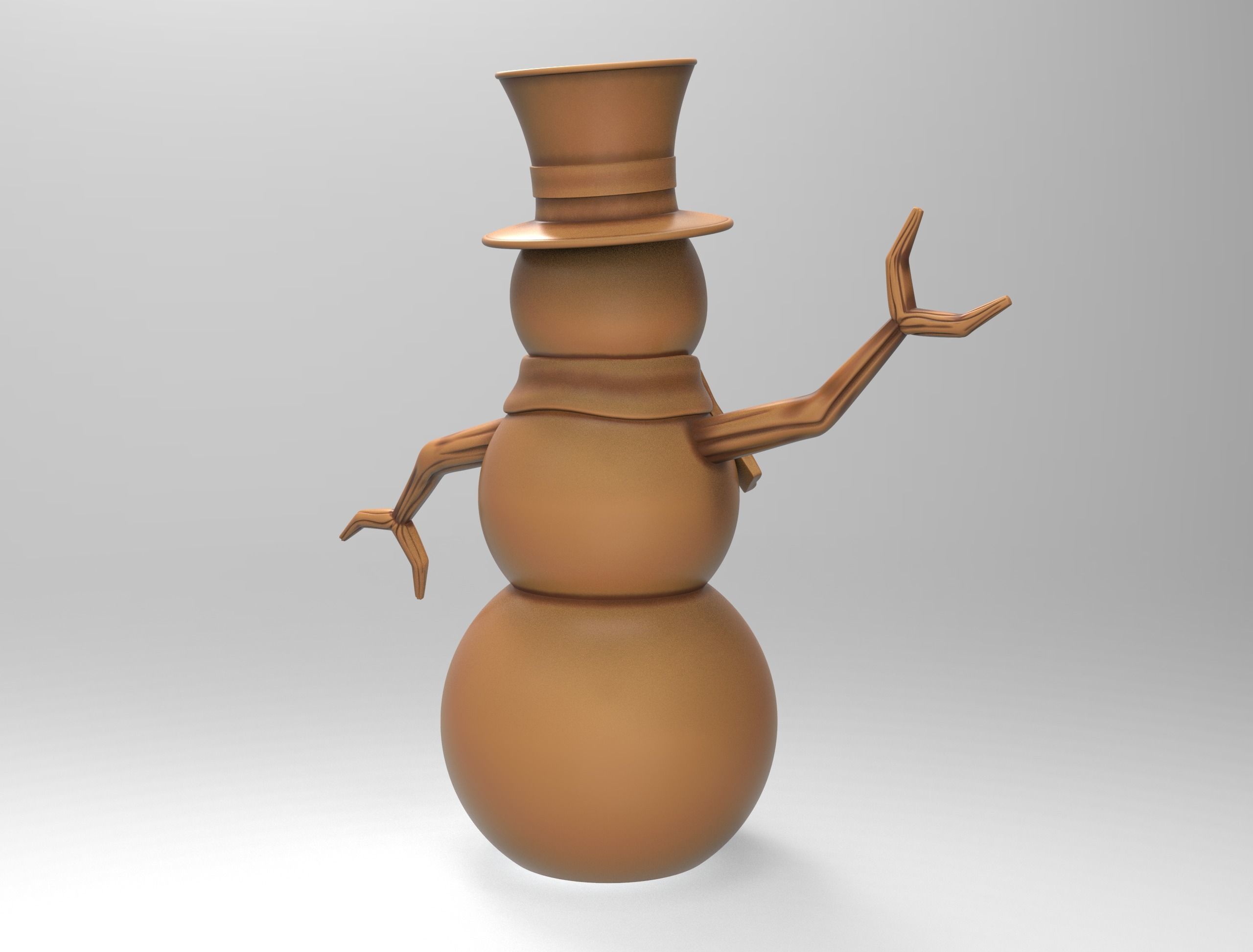 Snowman 3D print model_3