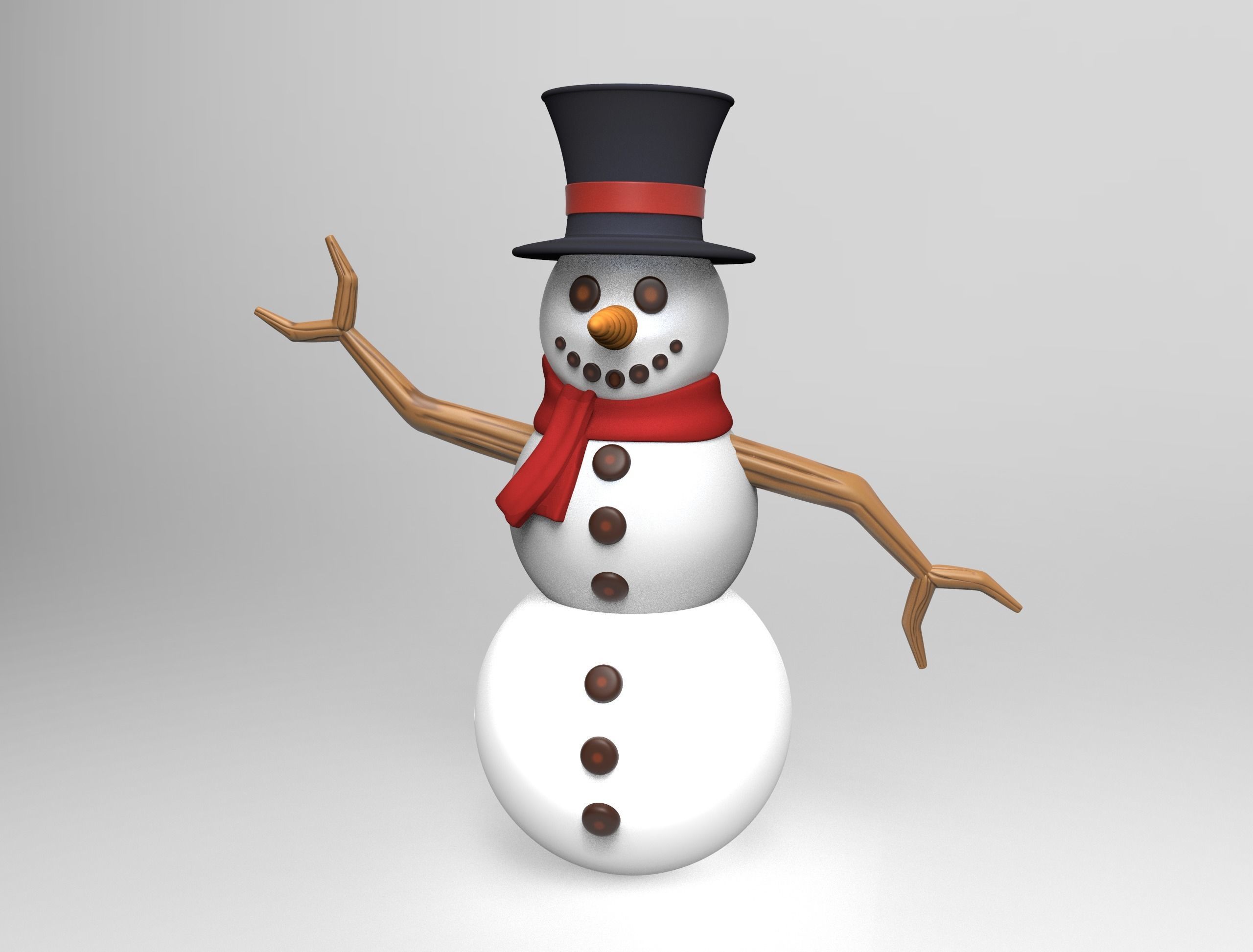 Snowman 3D print model_1