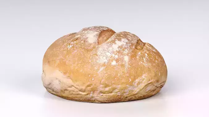 Bread - Round - 3D Scan Low-poly 3D model
