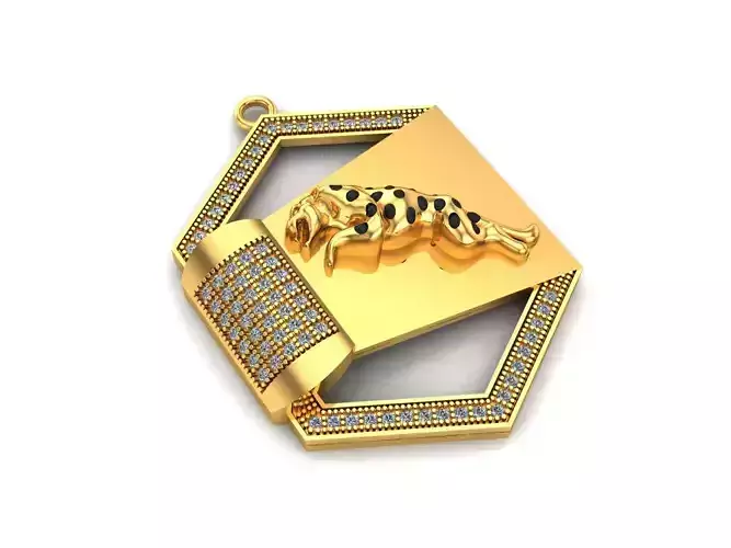 0125 - Hexagon Jaguar Pendant 3D print model