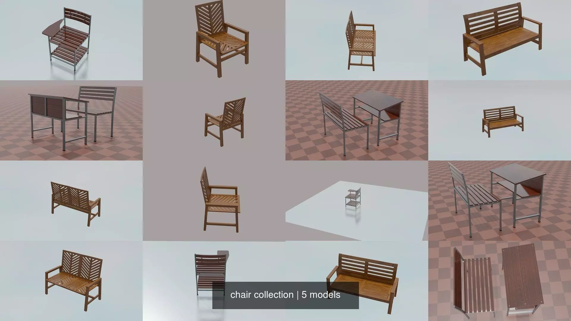 chair collection outdoor with wooden frame _0