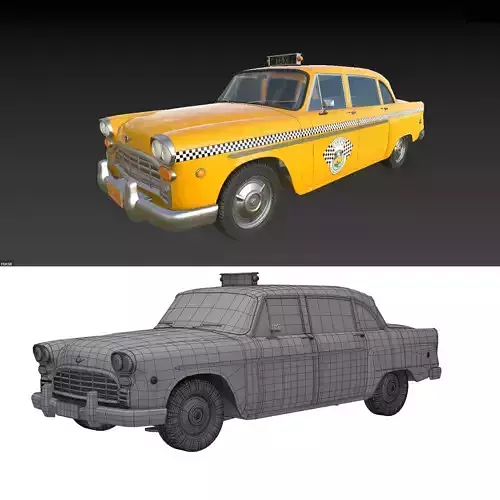 New York Retro Taxi Cab 3D model