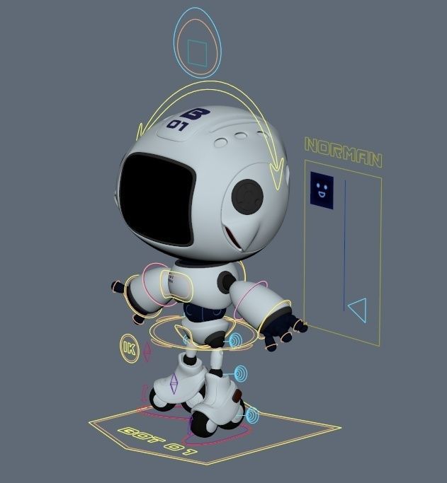 Robots - Norman and Lussy  3D Model Collection_27