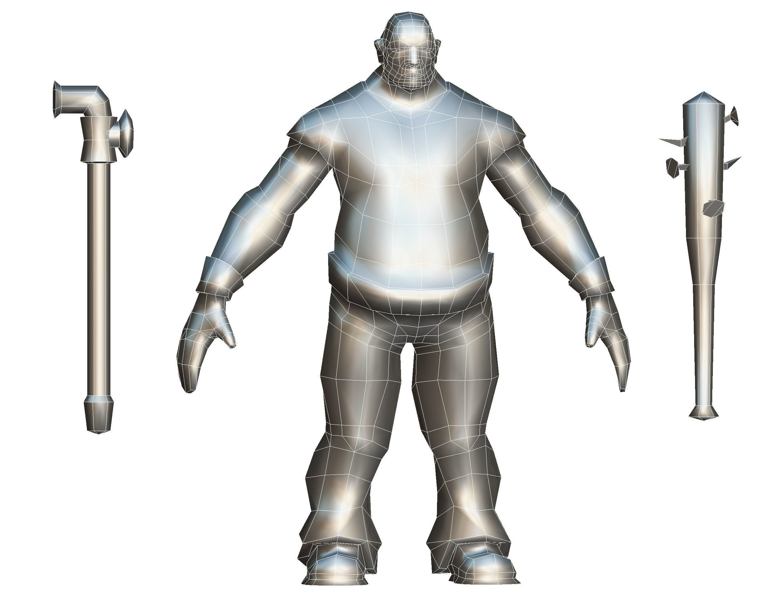 Low Poly Bandit Man Cartoon Character Low-poly 3D model_18