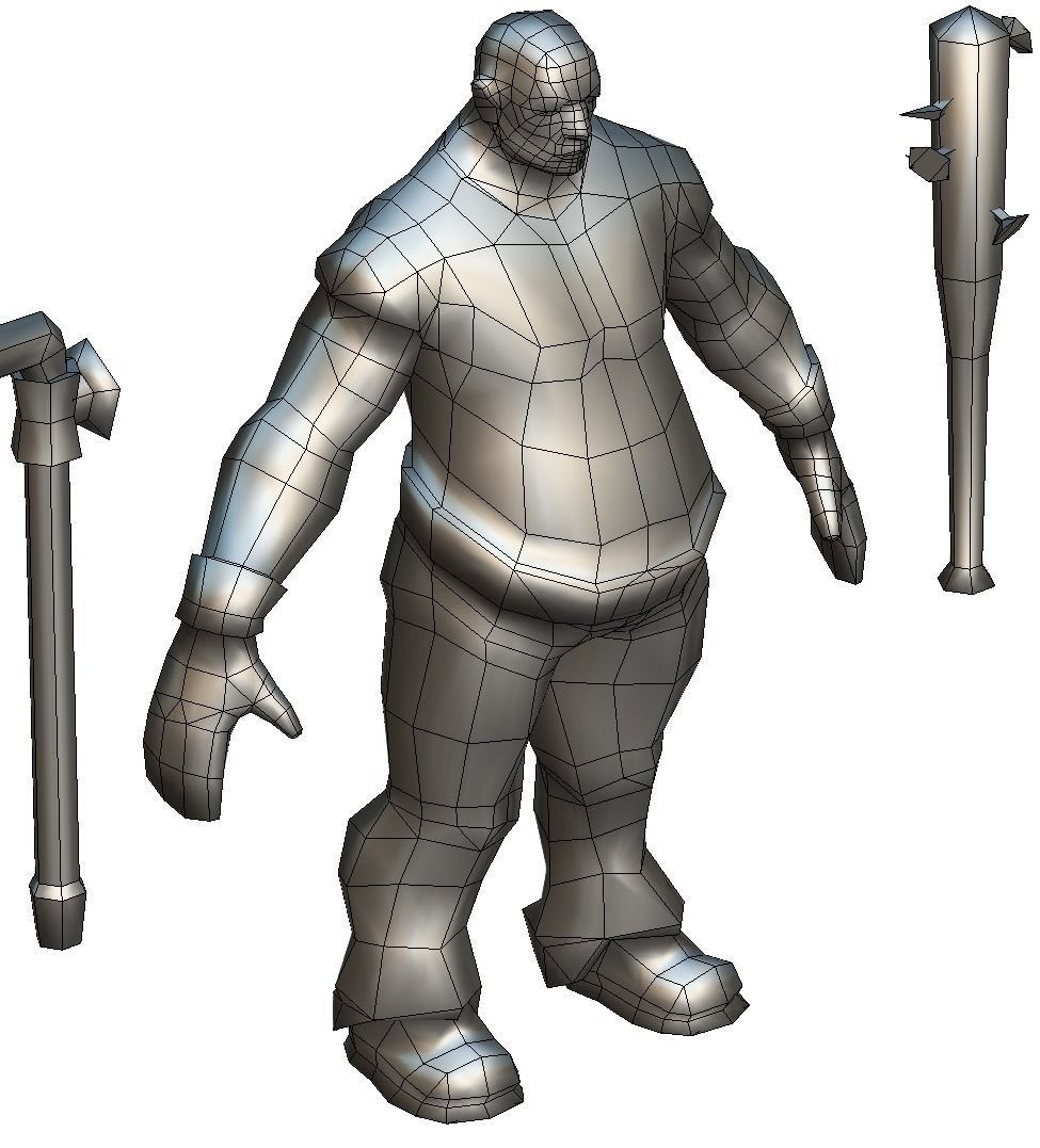 Low Poly Bandit Man Cartoon Character Low-poly 3D model_22