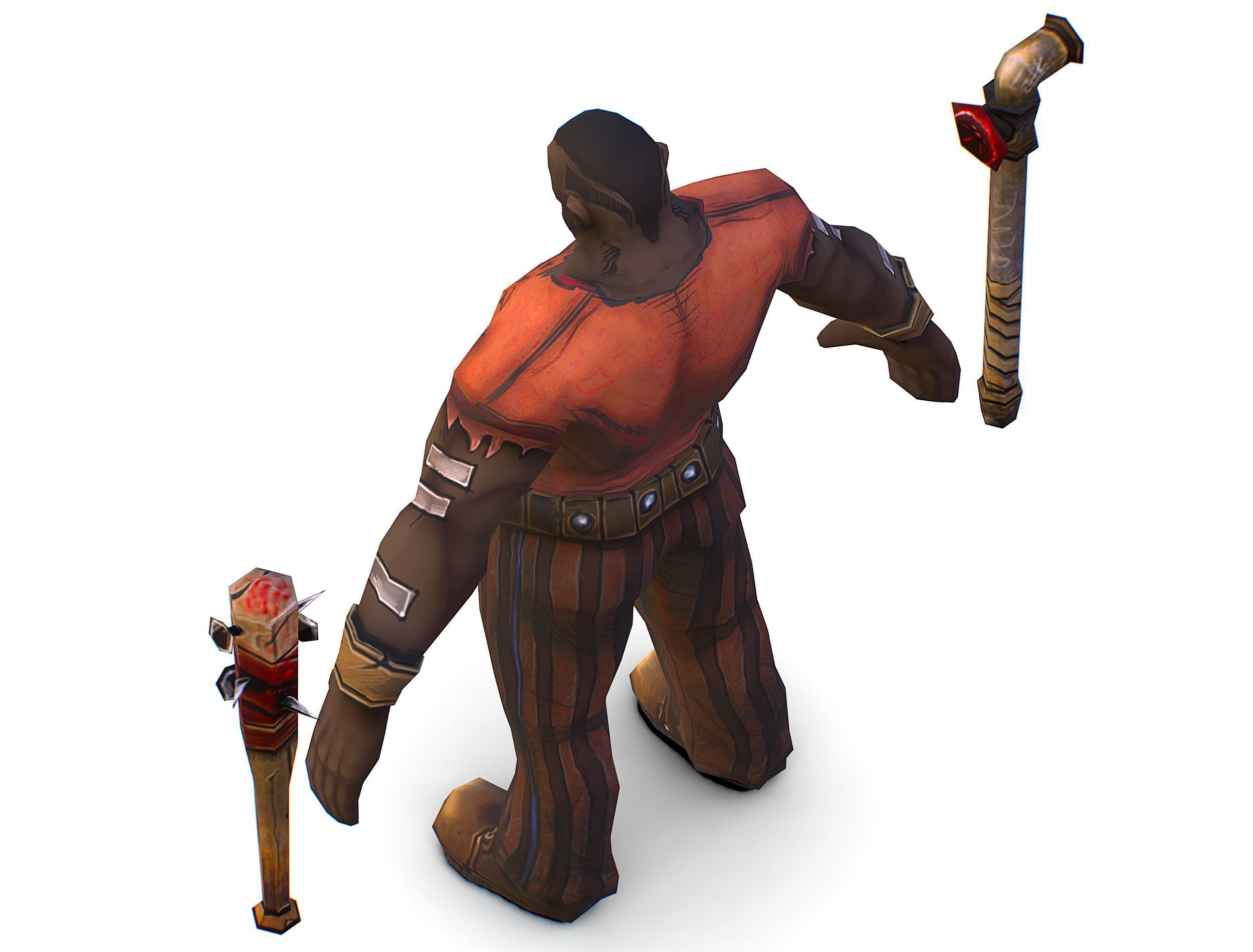 Low Poly Bandit Man Cartoon Character Low-poly 3D model_15