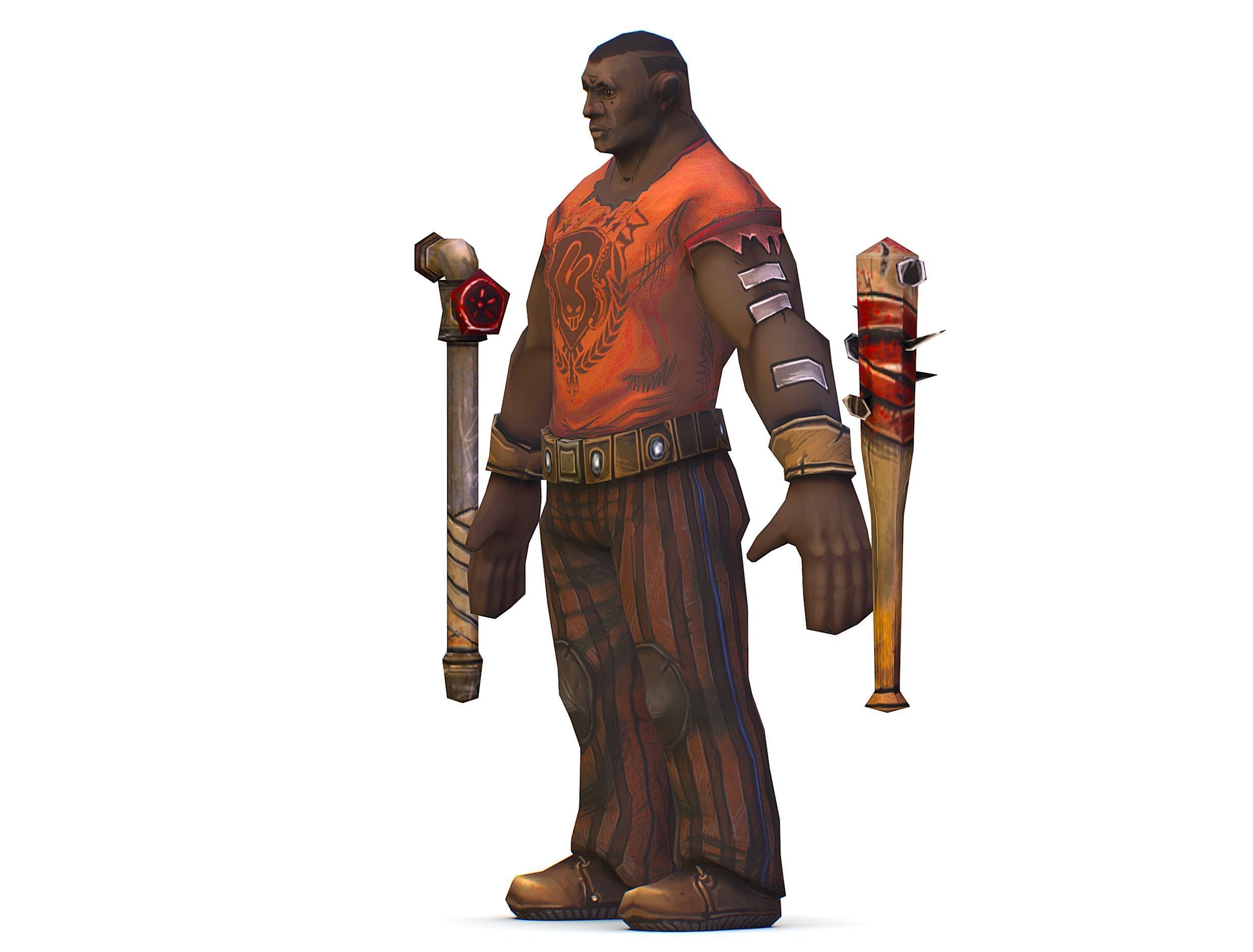 Low Poly Bandit Man Cartoon Character Low-poly 3D model_3