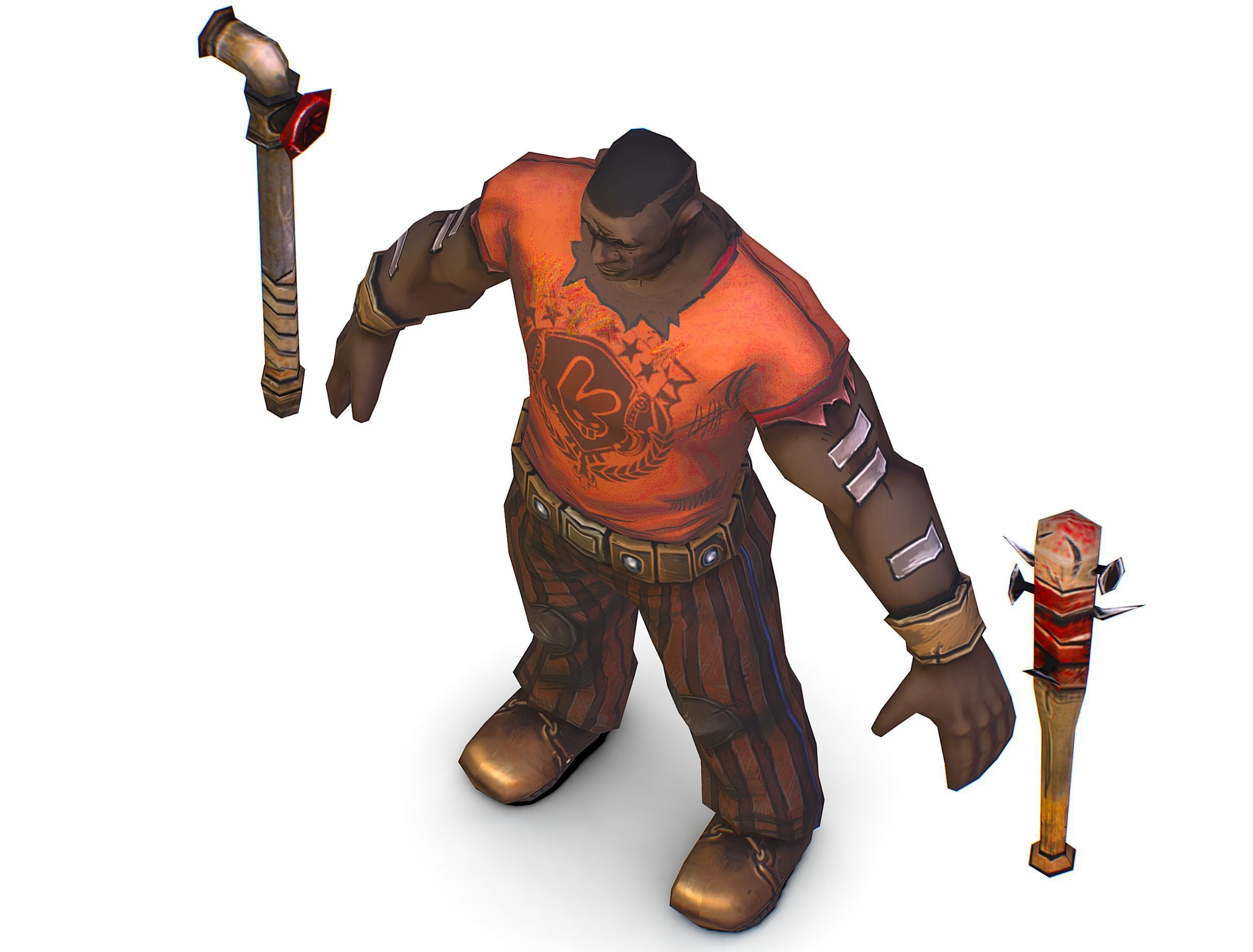 Low Poly Bandit Man Cartoon Character Low-poly 3D model_14