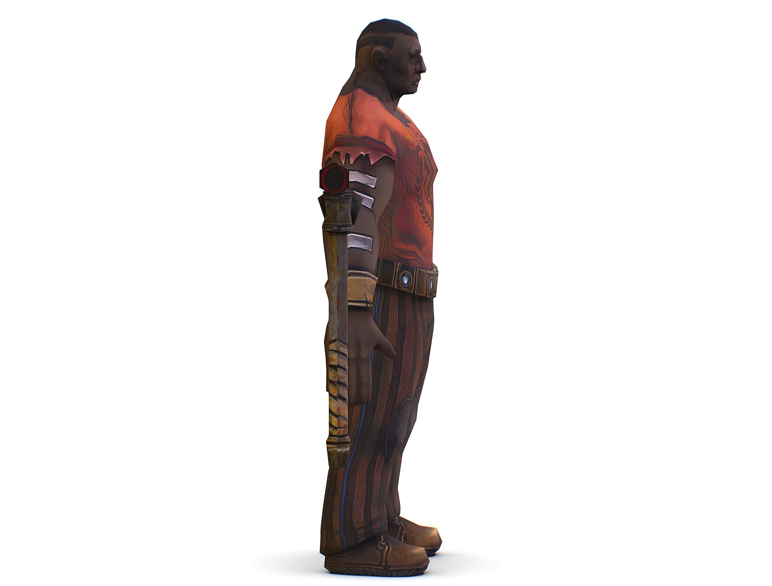 Low Poly Bandit Man Cartoon Character Low-poly 3D model_10