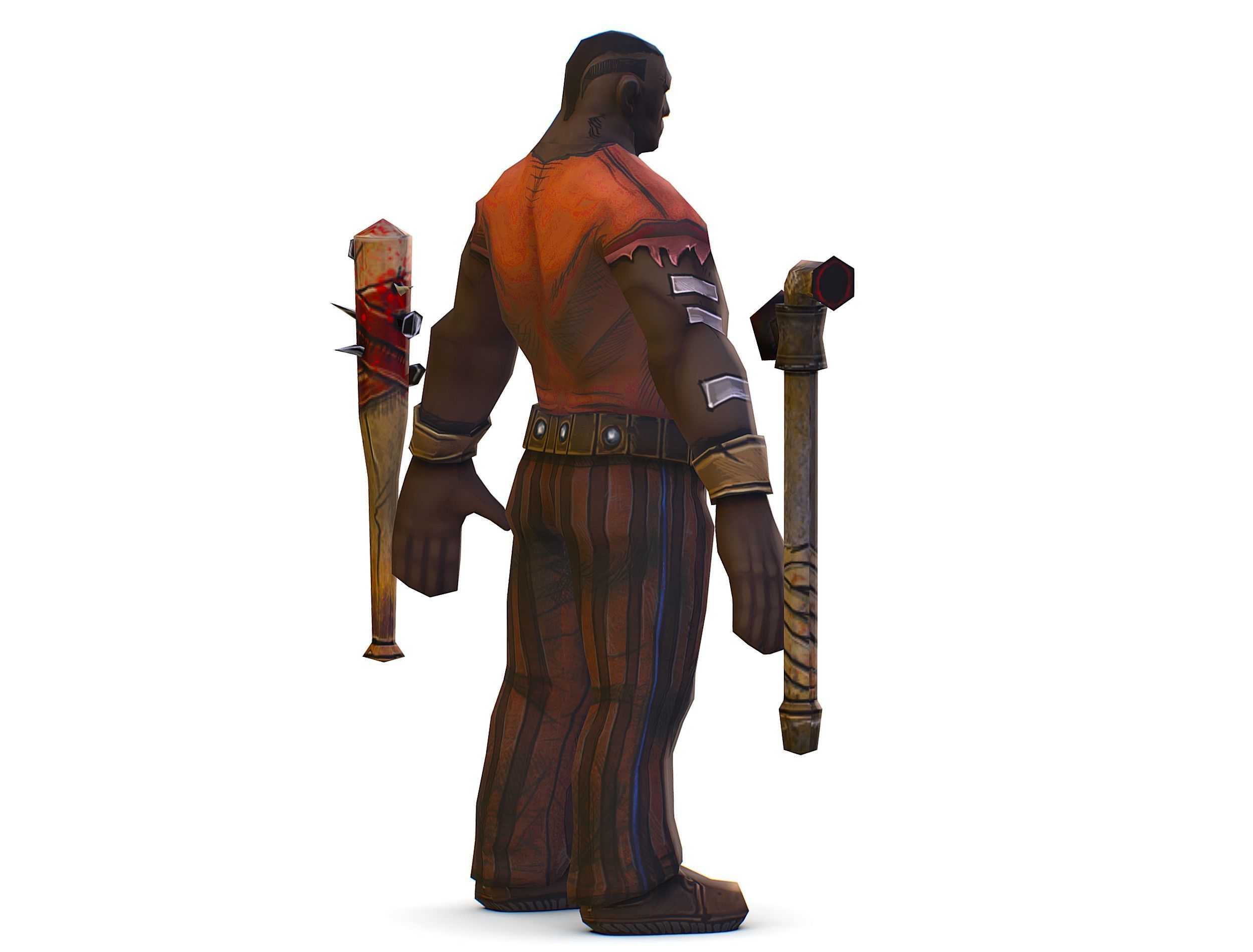 Low Poly Bandit Man Cartoon Character Low-poly 3D model_9