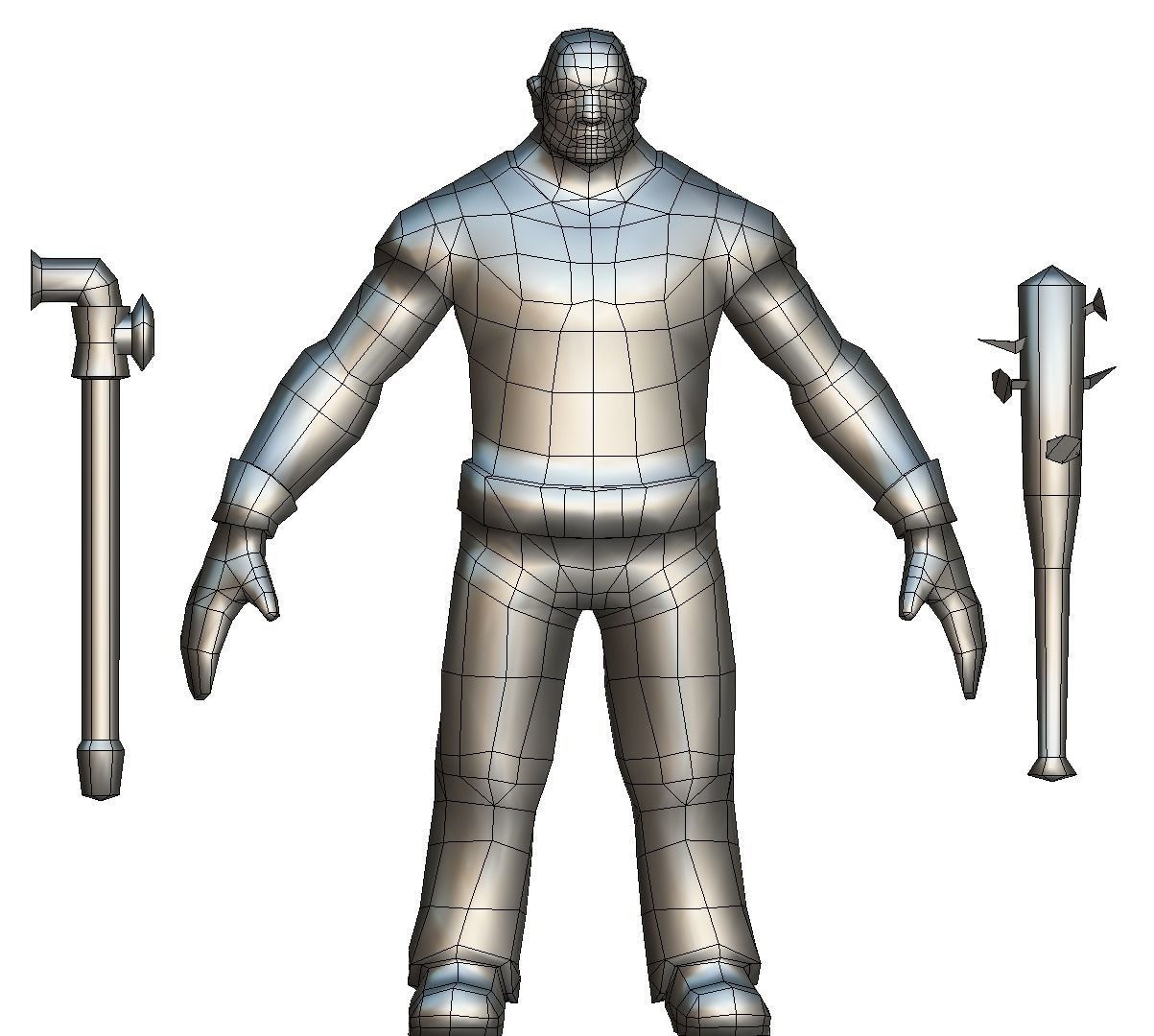 Low Poly Bandit Man Cartoon Character Low-poly 3D model_24