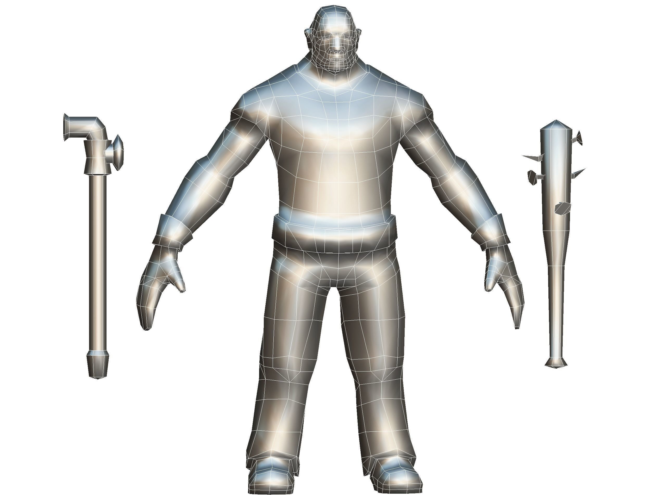 Low Poly Bandit Man Cartoon Character Low-poly 3D model_17