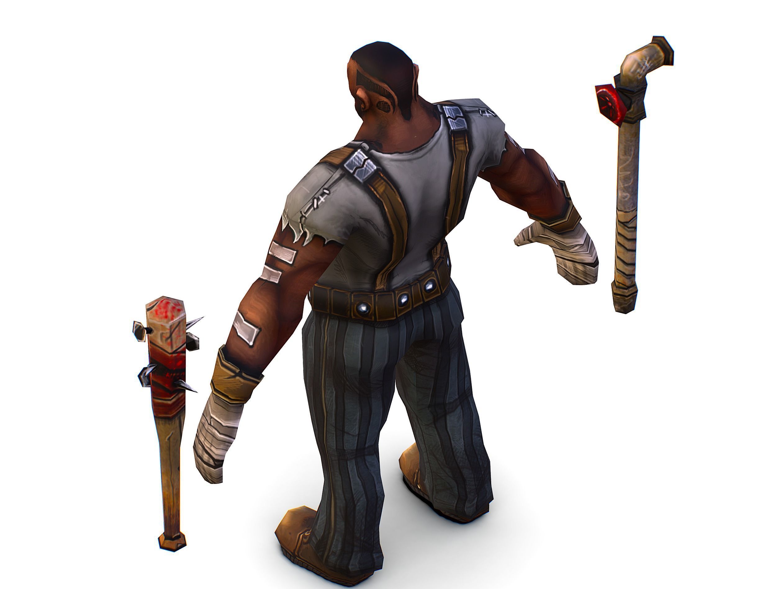 Low Poly Bandit Man Cartoon Character Low-poly 3D model_14