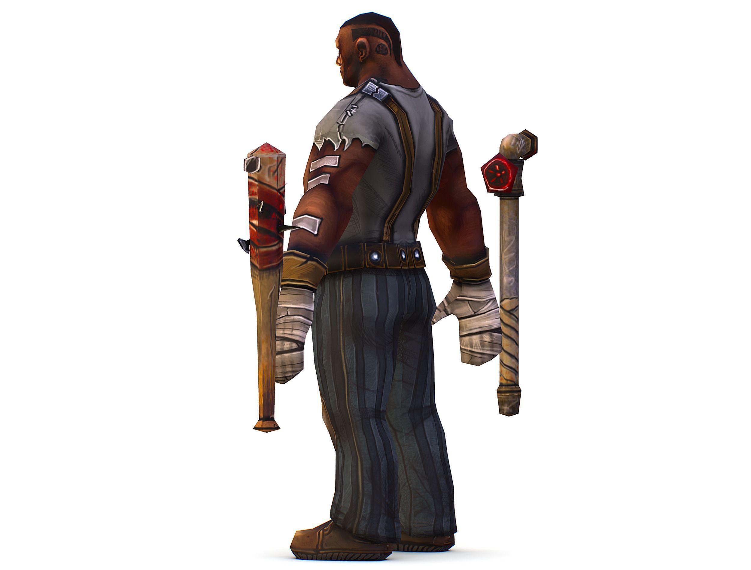 Low Poly Bandit Man Cartoon Character Low-poly 3D model_5