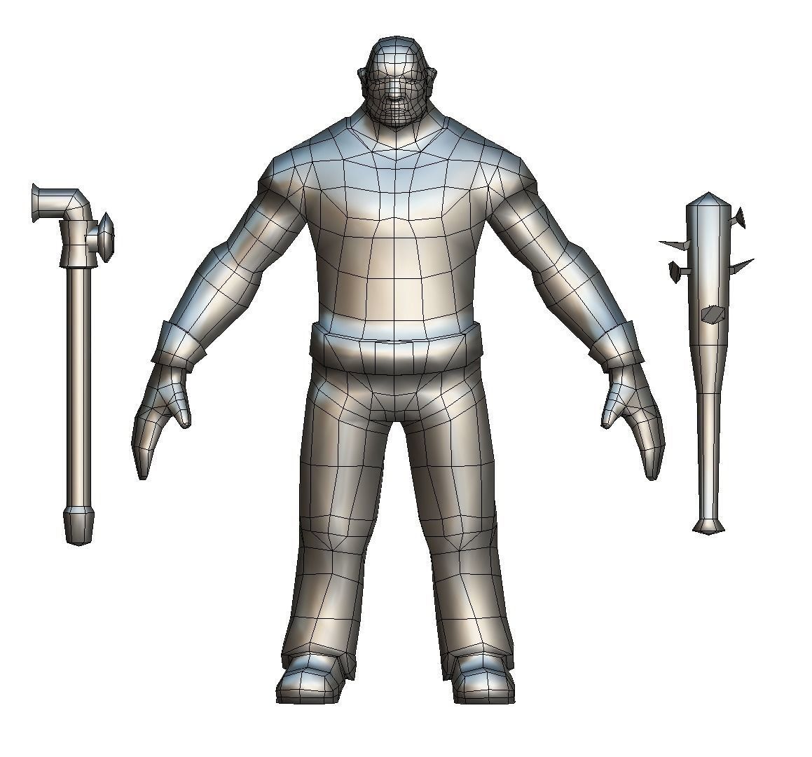 Low Poly Bandit Man Cartoon Character Low-poly 3D model_21