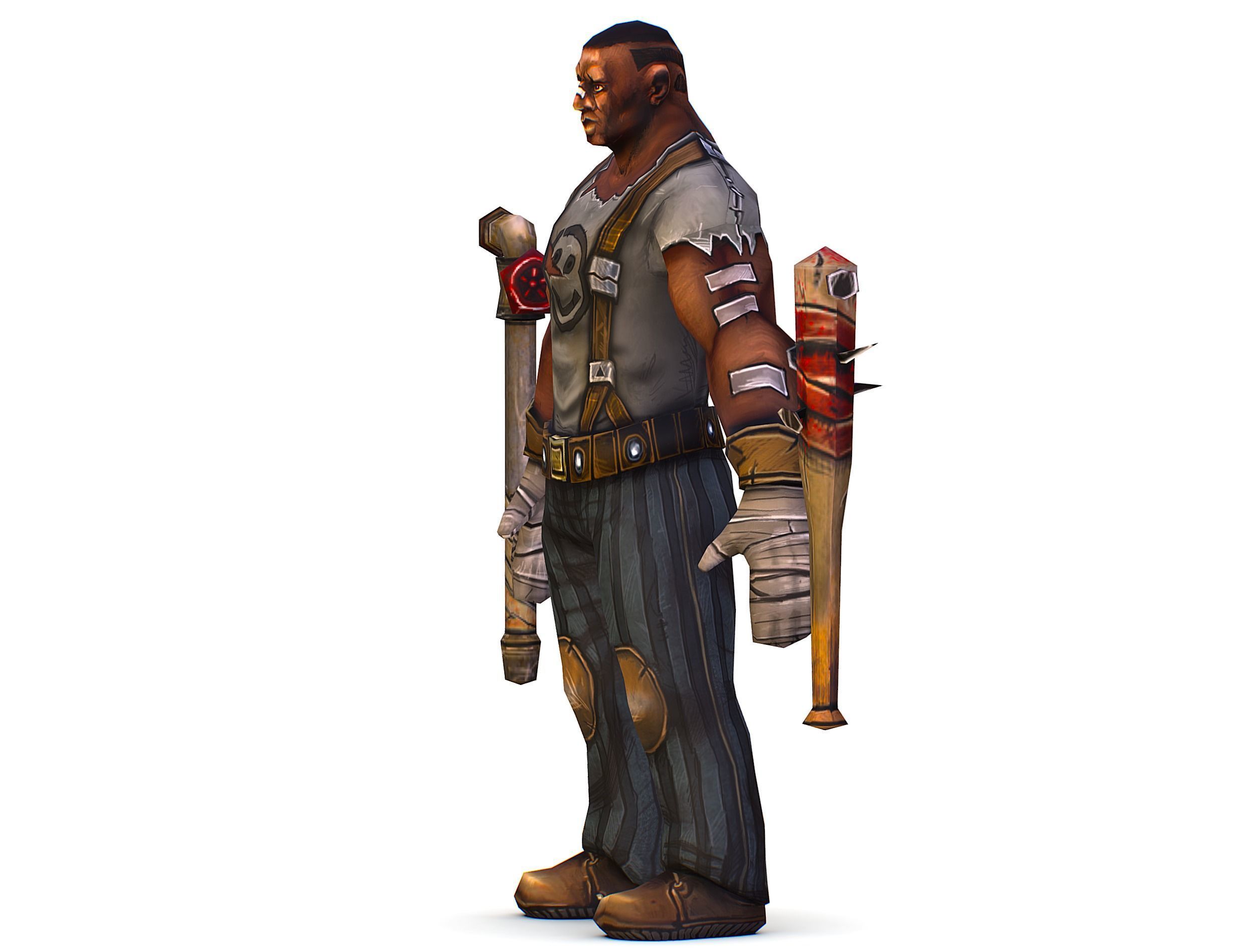 Low Poly Bandit Man Cartoon Character Low-poly 3D model_3