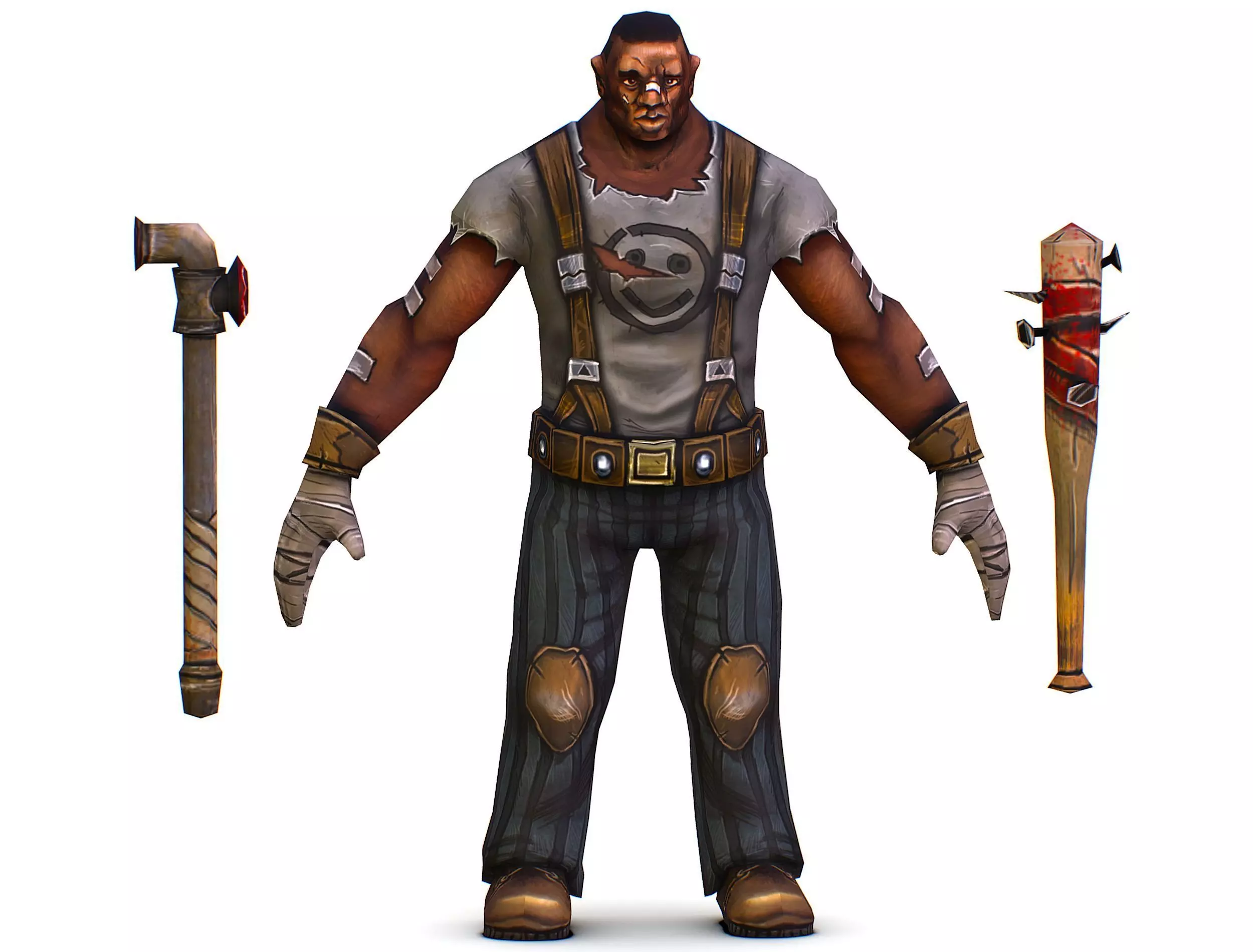 Low Poly Bandit Man Cartoon Character Low-poly 3D model_0