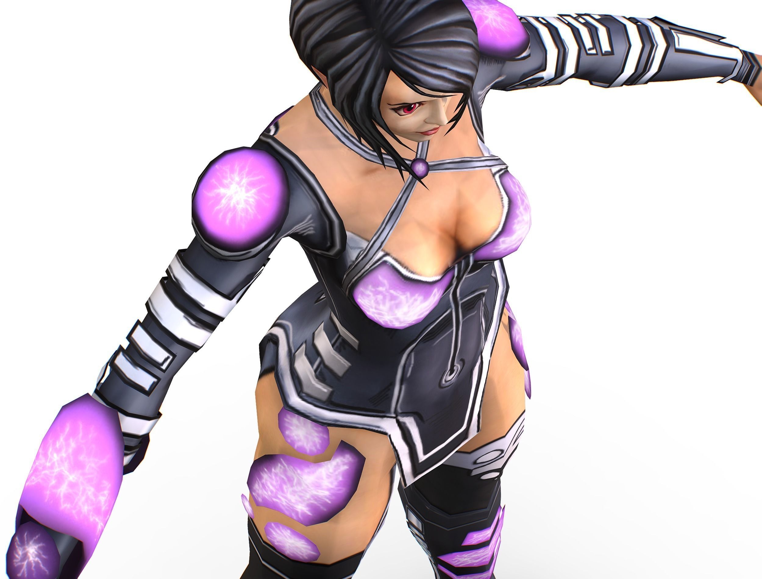 Low Poly Woman Cartoon Character Low-poly 3D model_13