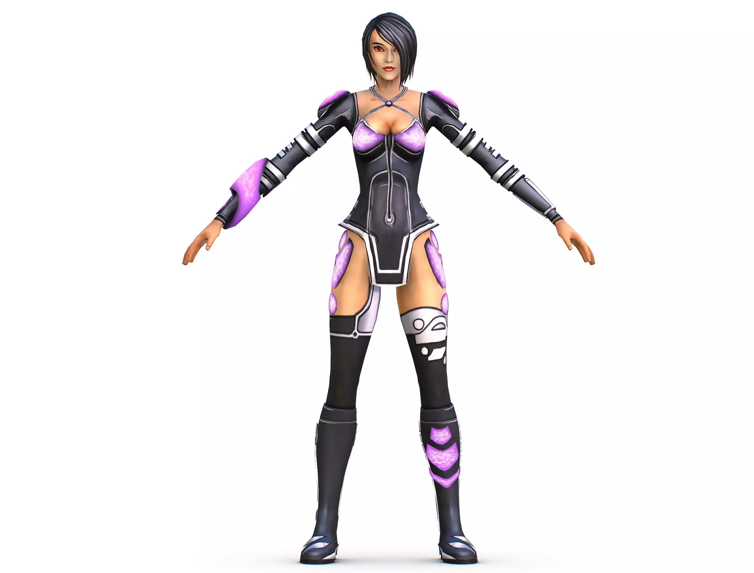 Low Poly Woman Cartoon Character Low-poly 3D model_0