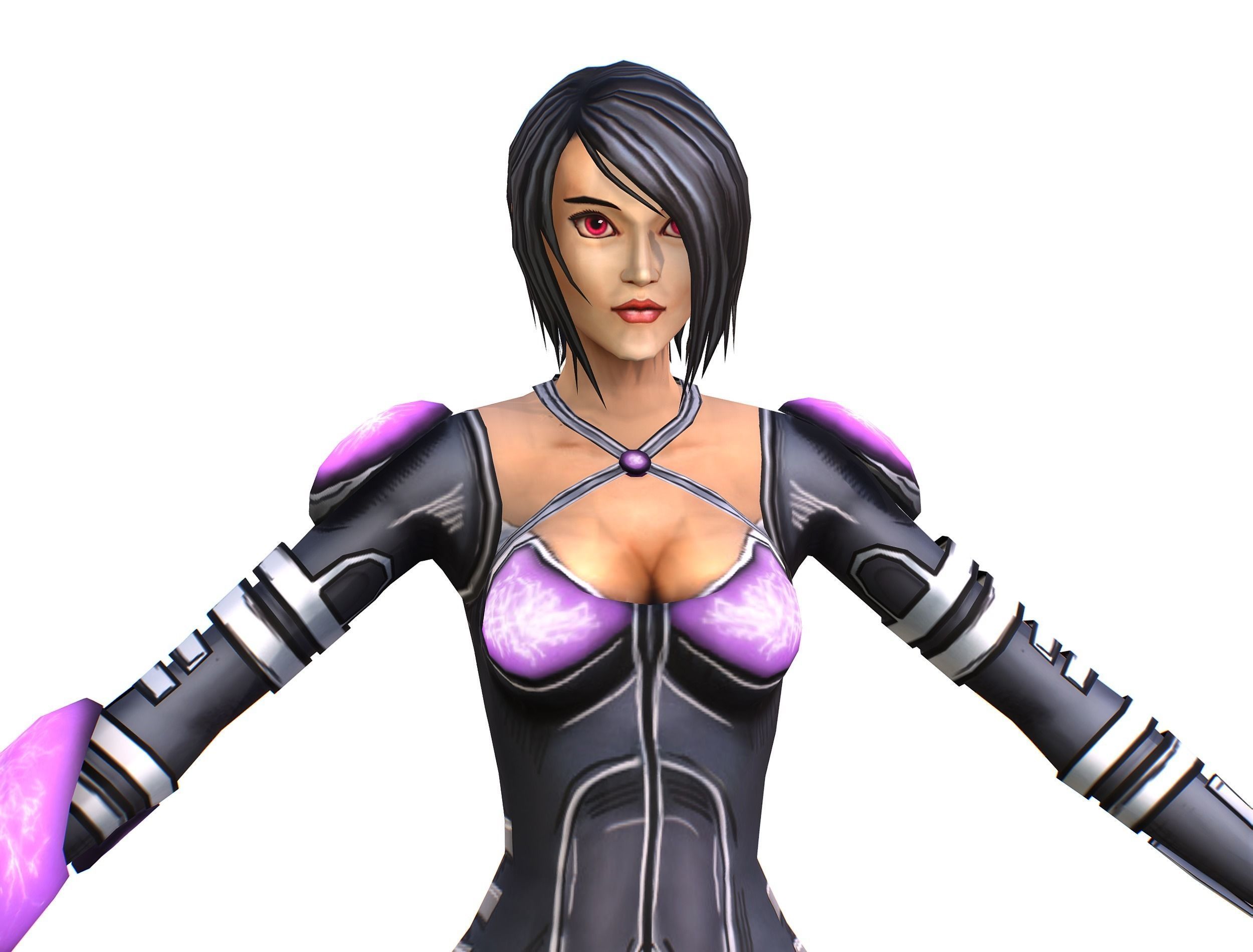 Low Poly Woman Cartoon Character Low-poly 3D model_14