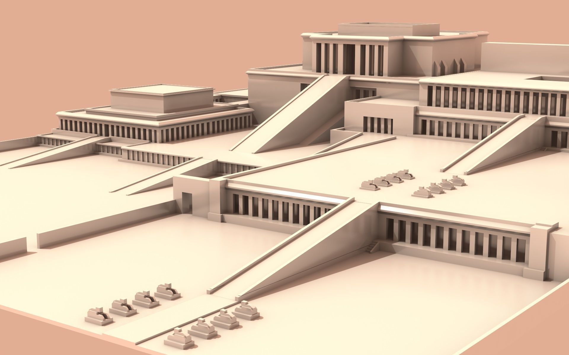 Temple of Hatshepsut 3D print model_1