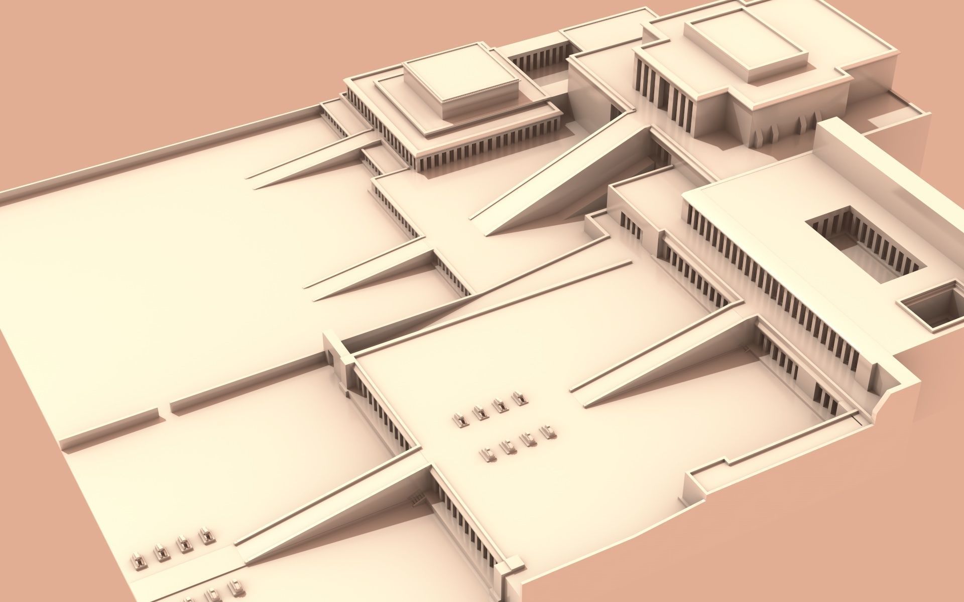 Temple of Hatshepsut 3D print model_3