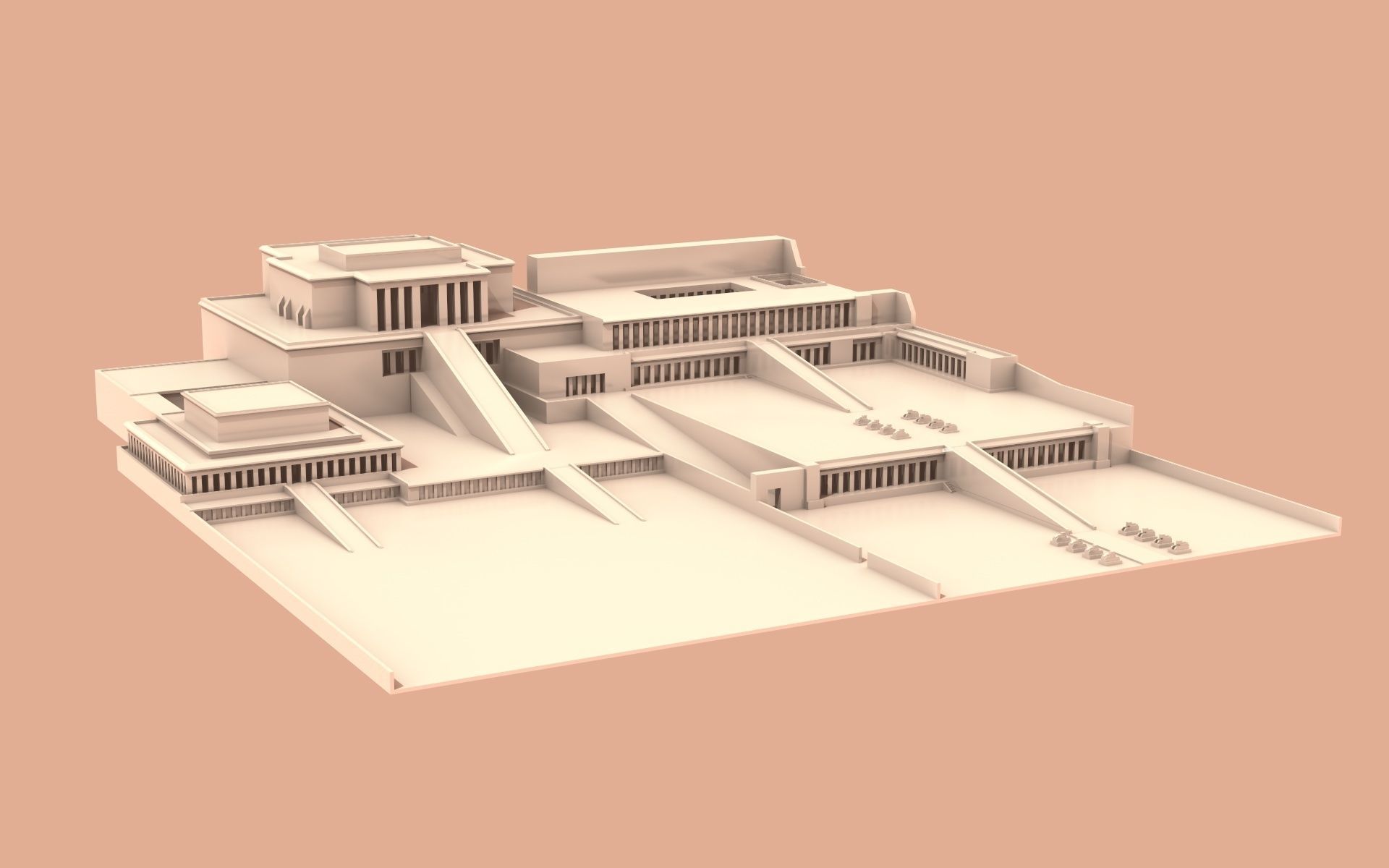 Temple of Hatshepsut 3D print model_2