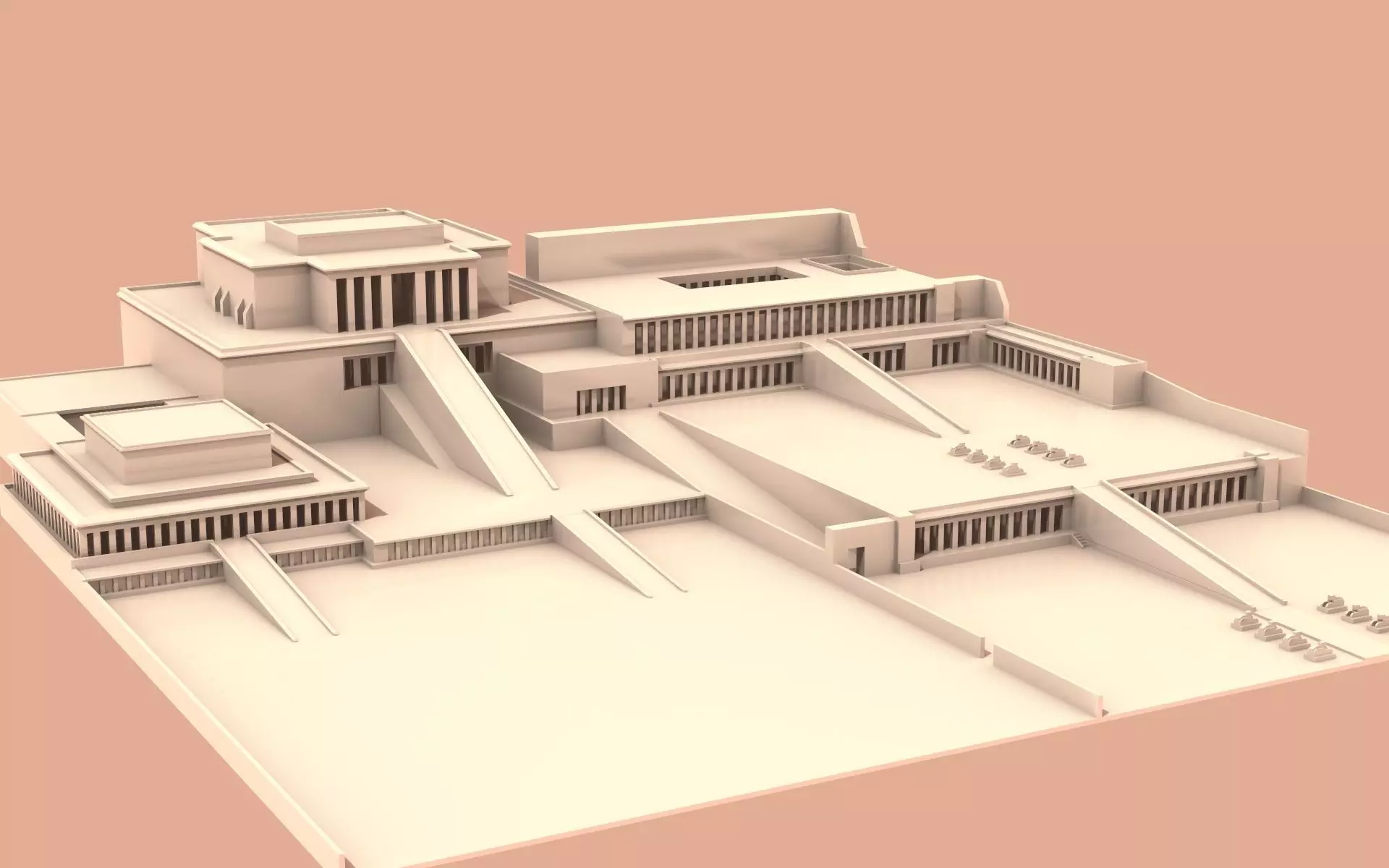 Temple of Hatshepsut 3D print model_0