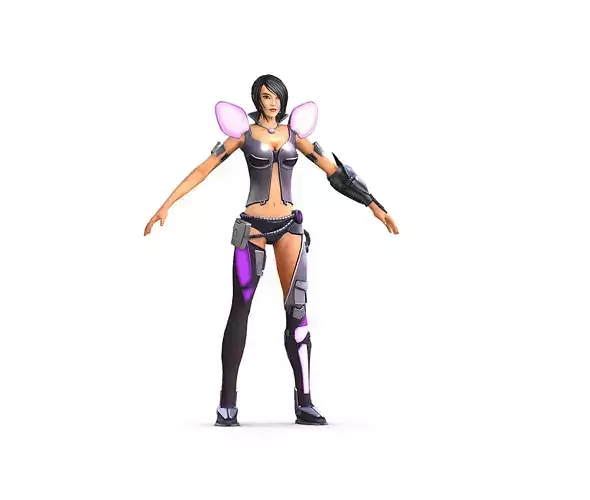 Low Poly Woman Cartoon Character Low-poly 3D model