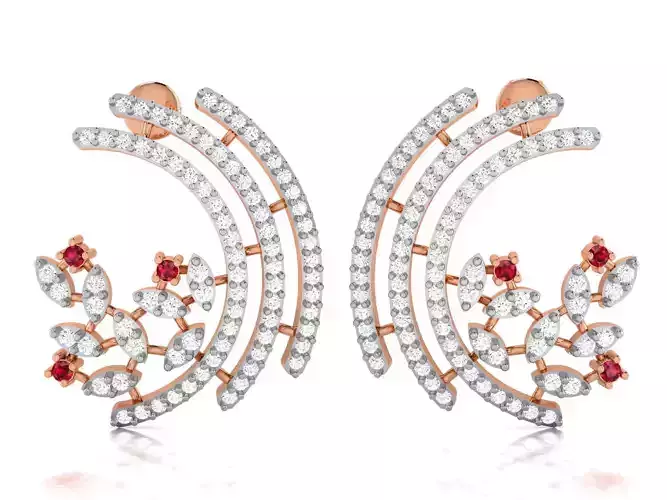 Women earrings 3dm render detail