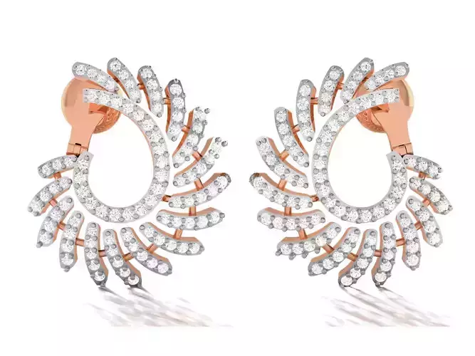 Women earrings 3dm render detail