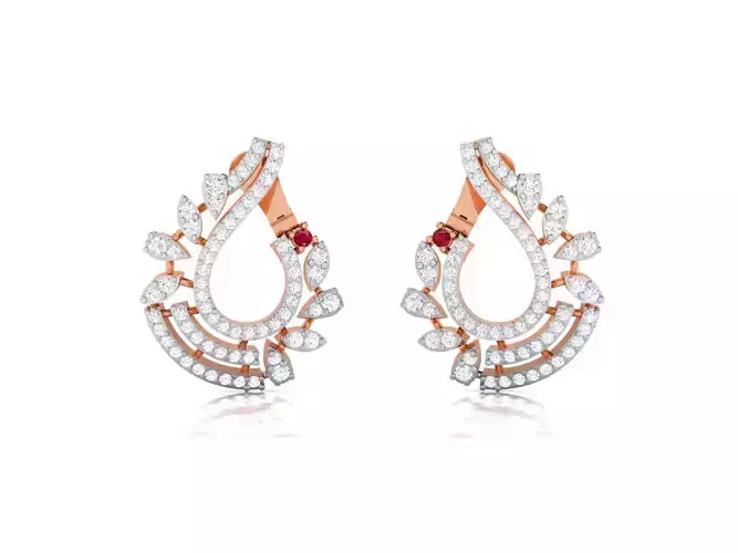 Women earrings 3dm render detail