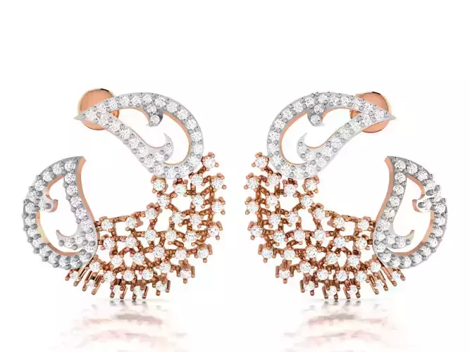 Women earrings 3dm render detail