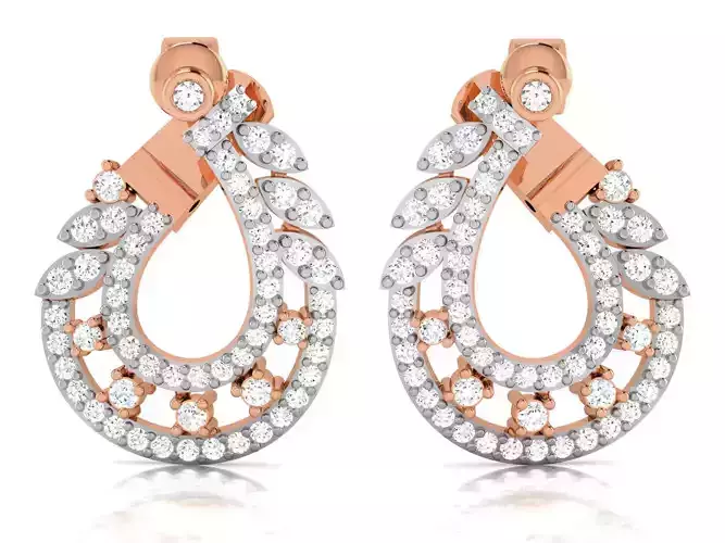 Women earrings 3dm render detail