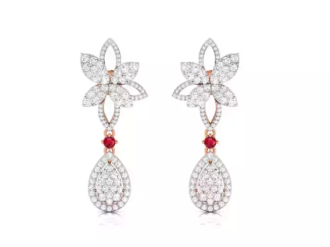 Women earrings 3dm render detail