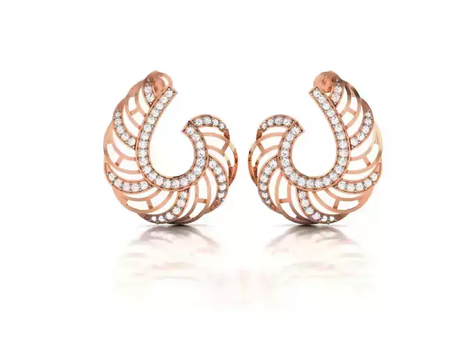 Women earrings 3dm render detail