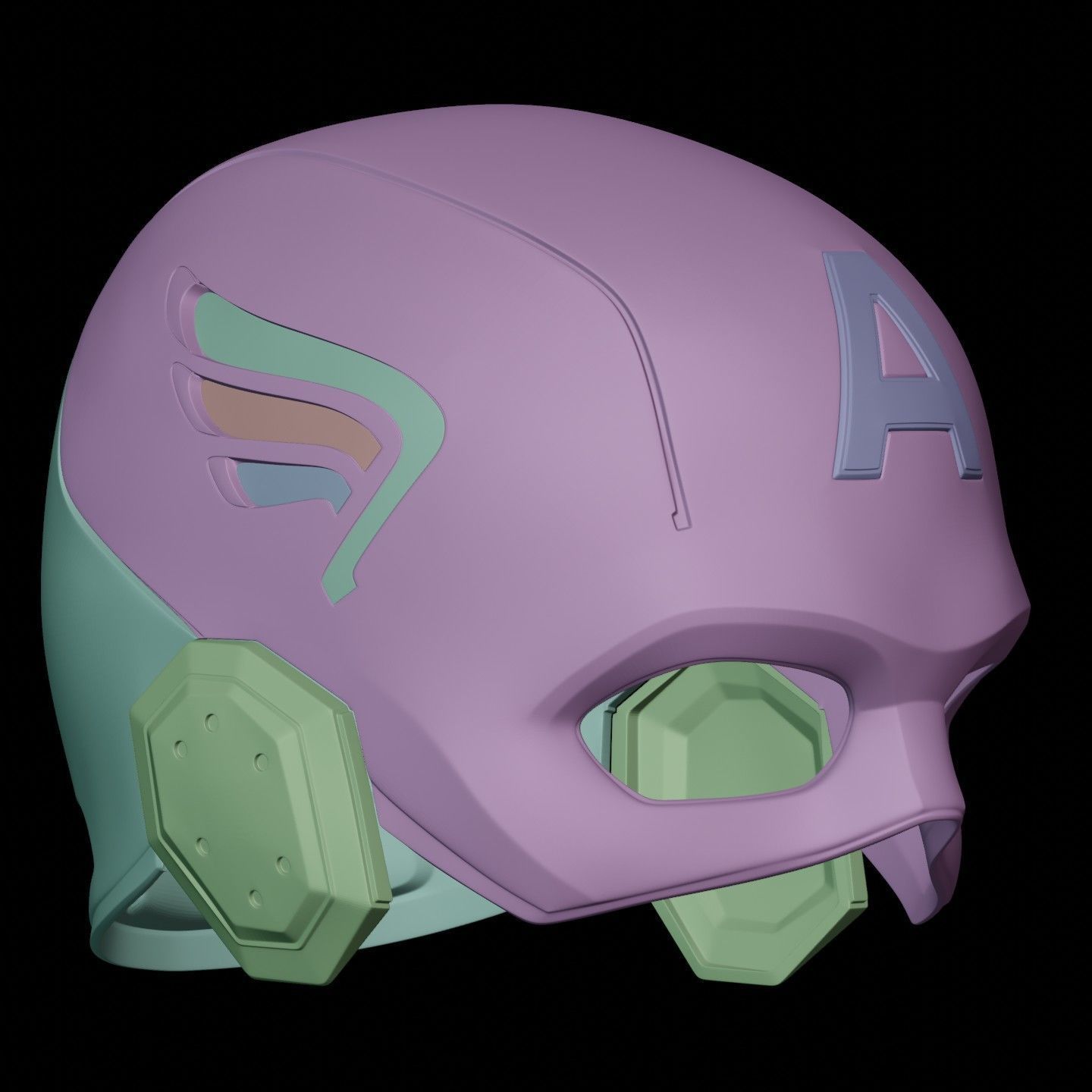 Captain America Helmet Avengers 2012 3D print model 3D print model_11