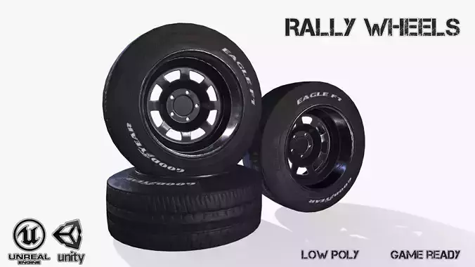 Rally wheel Eagle F1 Low-poly 3D model