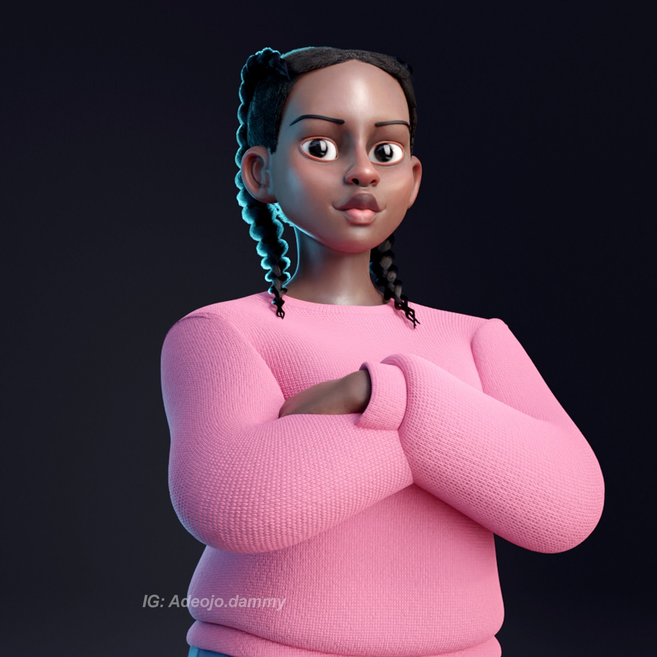 Stylized Female Character 3D model_4