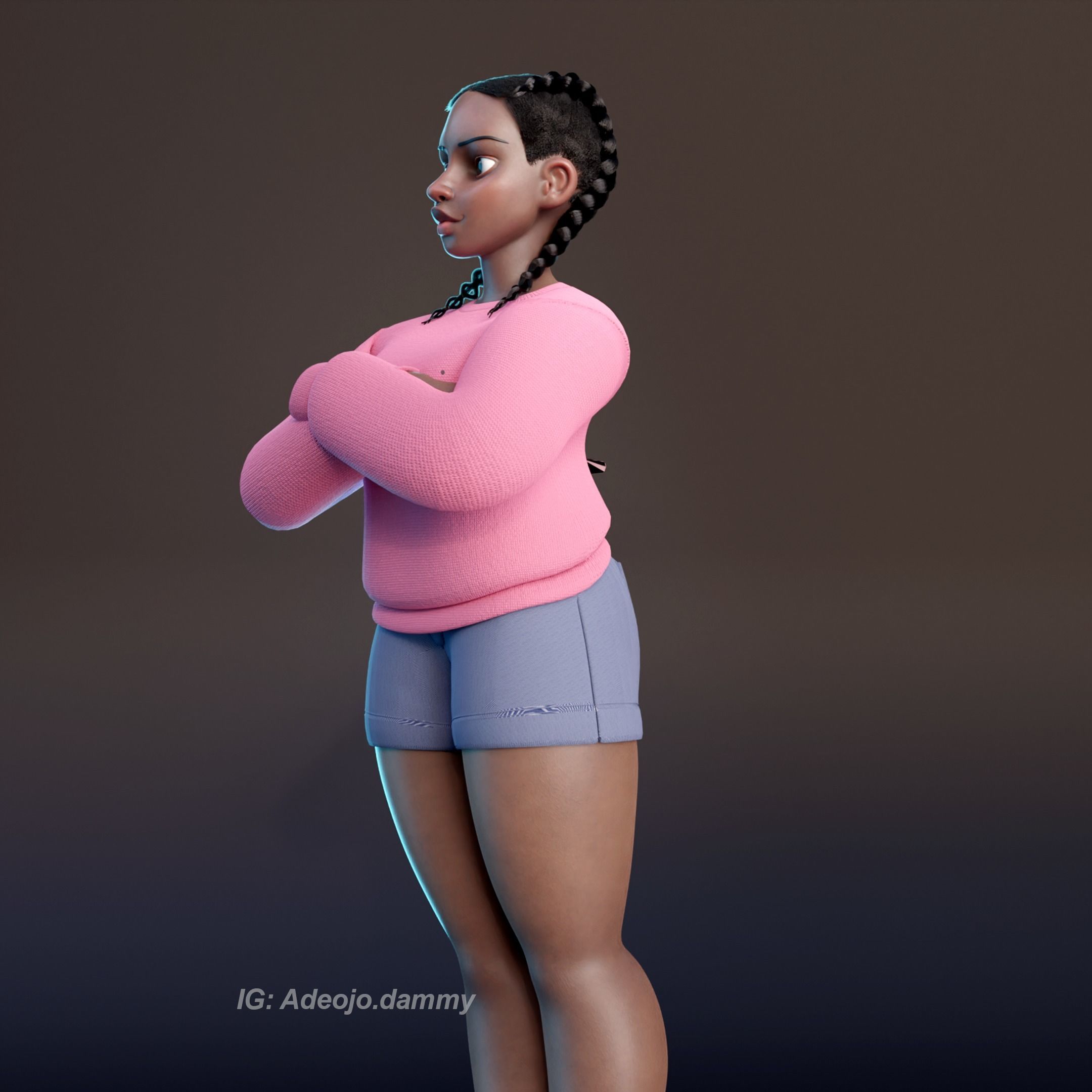 Stylized Female Character 3D model_5