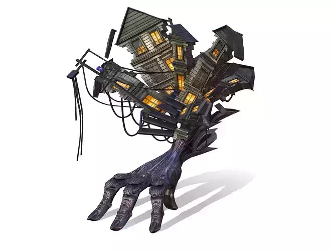 Low Poly Monster Arm Pieces of Houses Low-poly 3D model