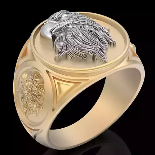 Eagle ring silver gold printable jewelry 3D model