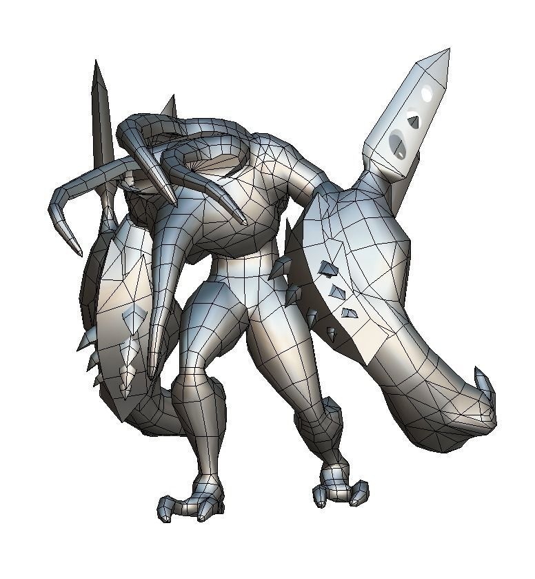 mystical monster with tentacles and big hands Low-poly 3D model_21